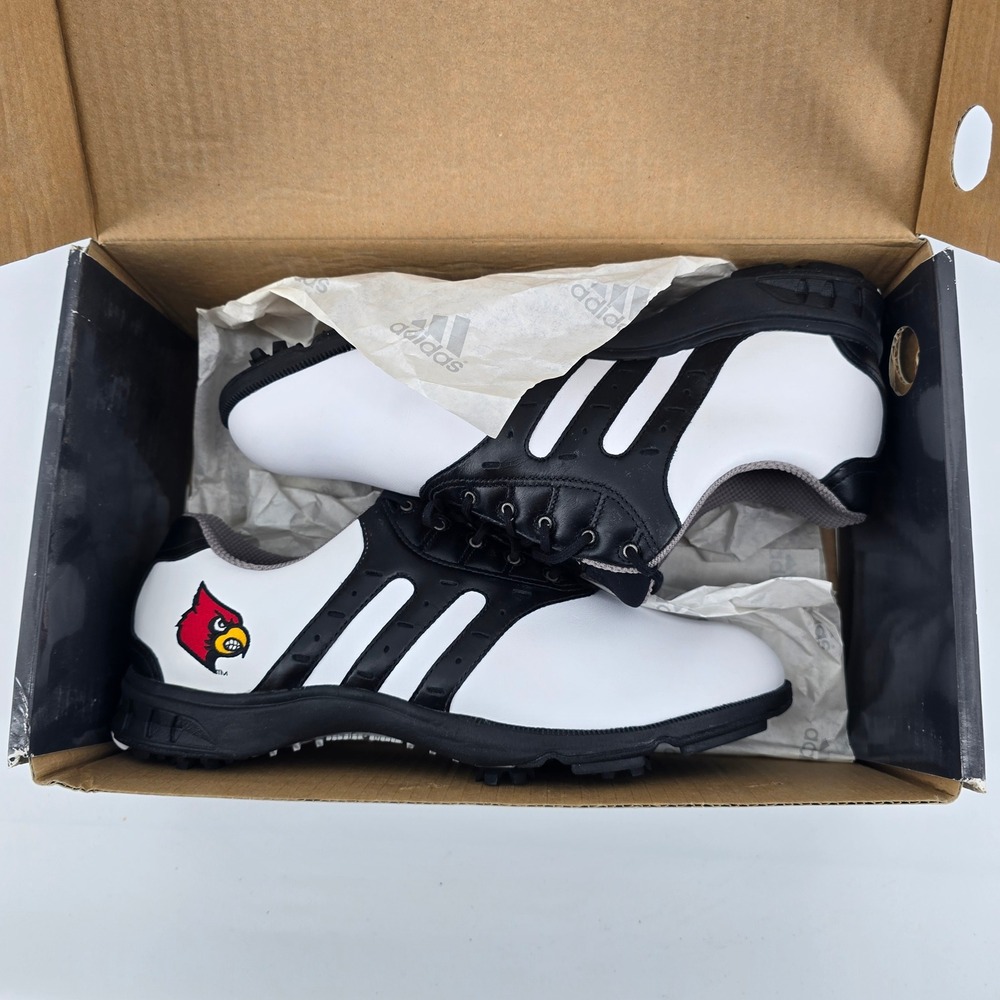 Adidas Torsion Stripe Louisville Cardinals Golf Shoes White Black 549574 Mens 10 - Picture 4 of 5
